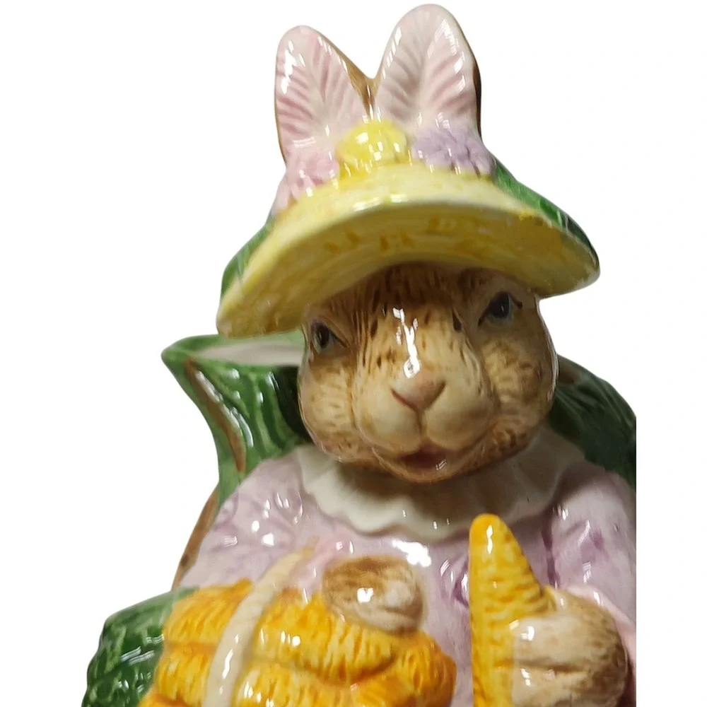 Fitz and Floyd Cream and Sugar Set Omnibus Grandma Grandpa Rabbits‎ 1993 READ